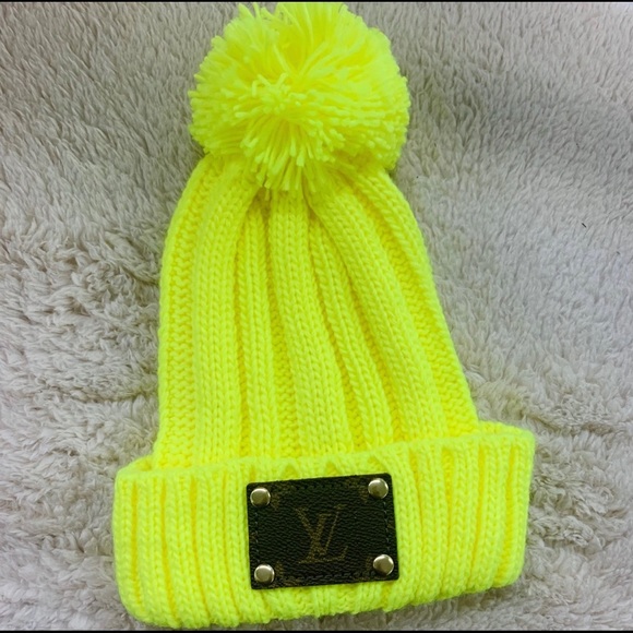 Re-purposed Lv Neon Yellow beanie